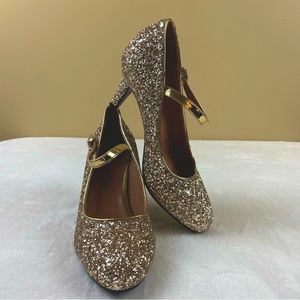 Gold Glitter Heels